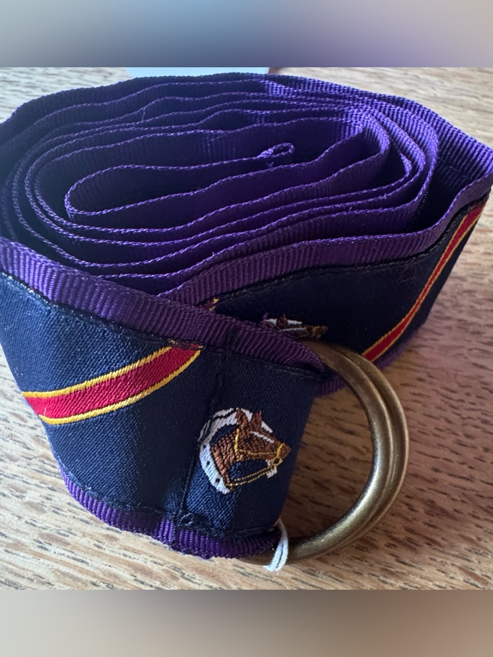 Ralph Lauren horse 🐴🐎 motif ribbon d ring belt